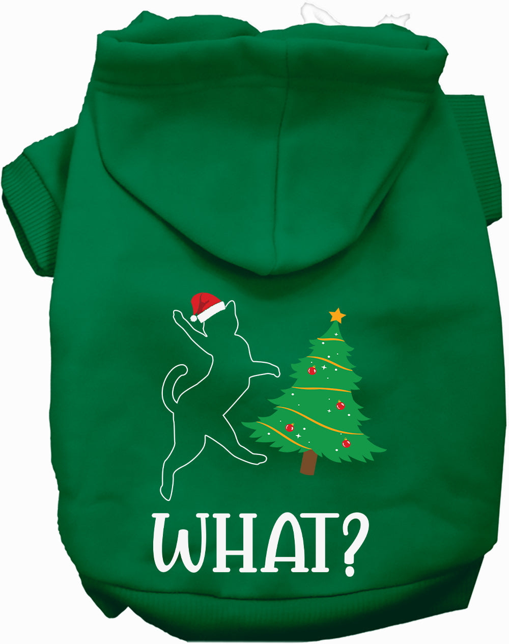 Dog Hoodie Kitty What Christmas Tree Funny Holiday Sweatshirt - Detail Angle 5 | Majestic Pet Kingdom