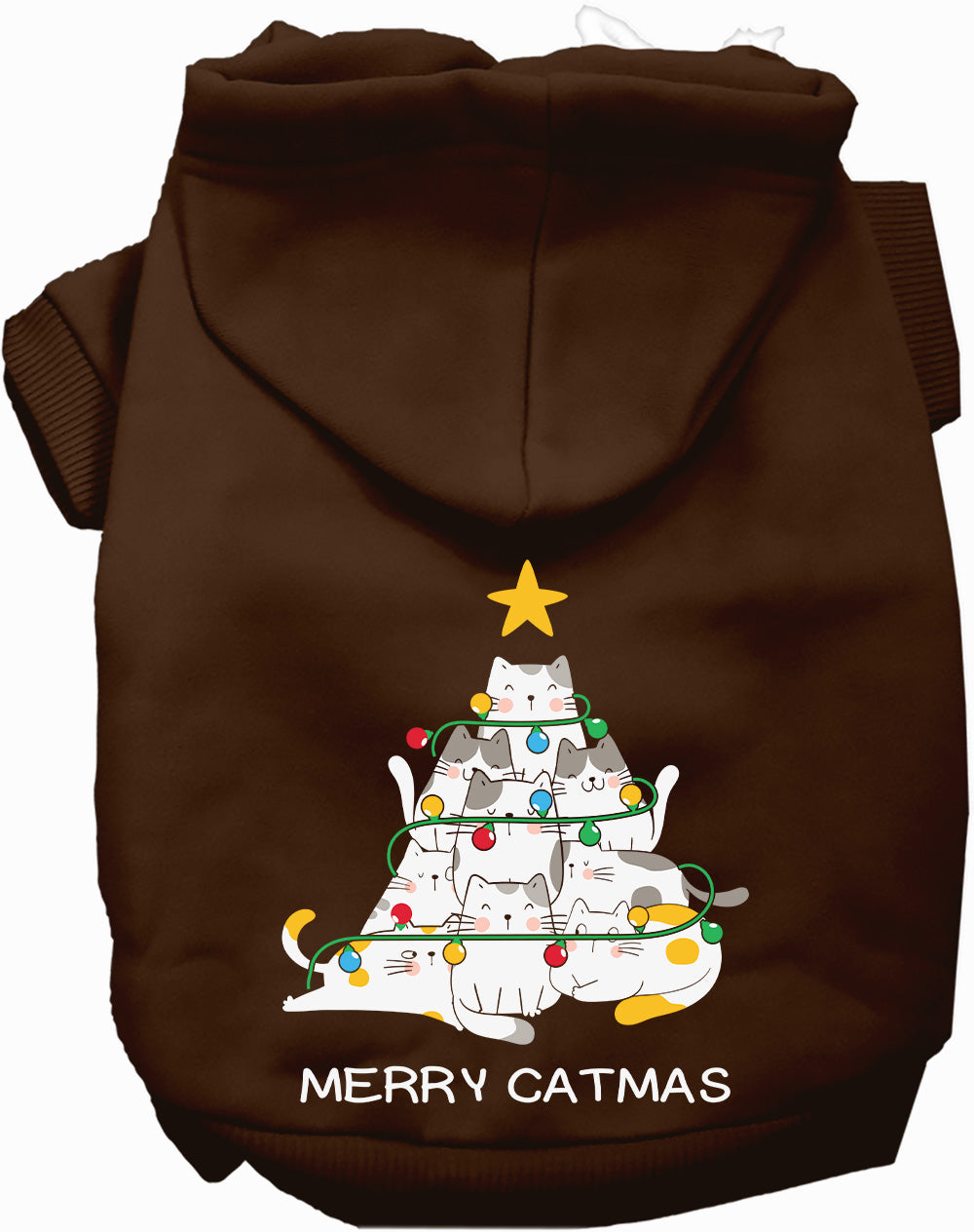 Dog Hoodie Merry Catmas Funny Christmas Holiday Warm Sweater - Detail Angle 2 | Majestic Pet Kingdom