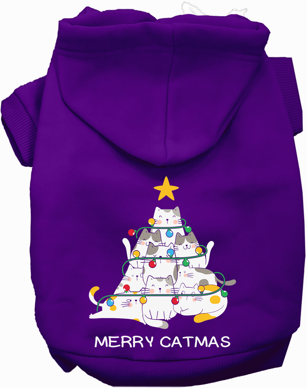 Dog Hoodie Merry Catmas Funny Christmas Holiday Warm Sweater