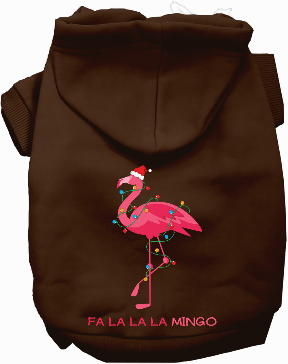 Dog Hoodie Fa La La Flamingo Tropical Christmas Holiday Top - Detail Angle 3 | Majestic Pet Kingdom