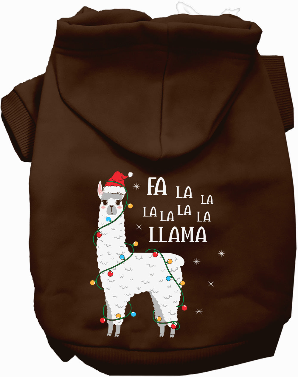 Dog Hoodie Fa La La Llama Festive Christmas Warm Sweatshirt