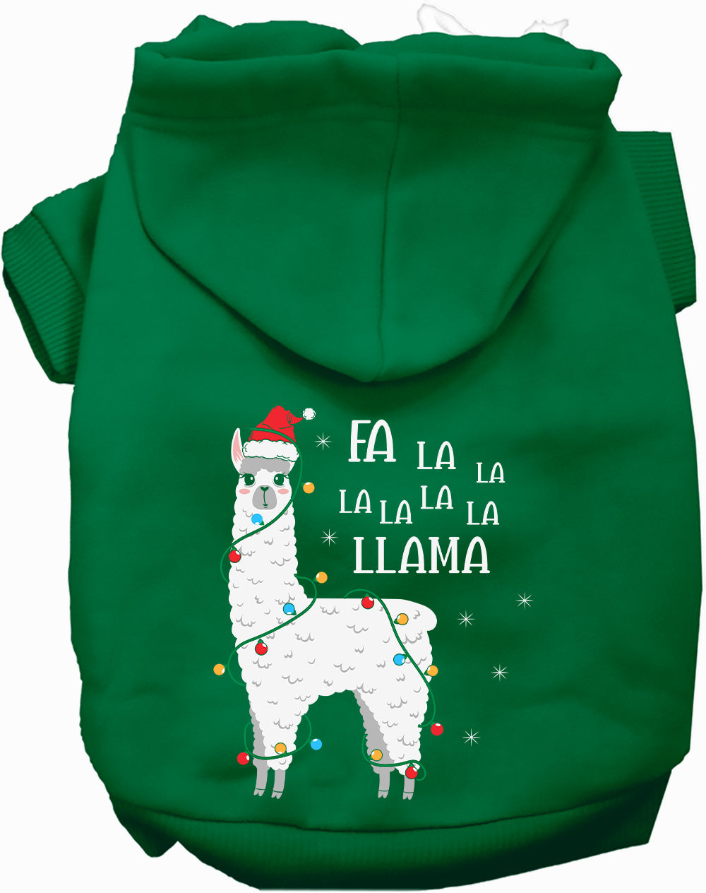Dog Hoodie Fa La La Llama Festive Christmas Warm Sweatshirt