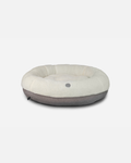 Plush Furry Donut Dog Bed - Soft Beige Calming Bed