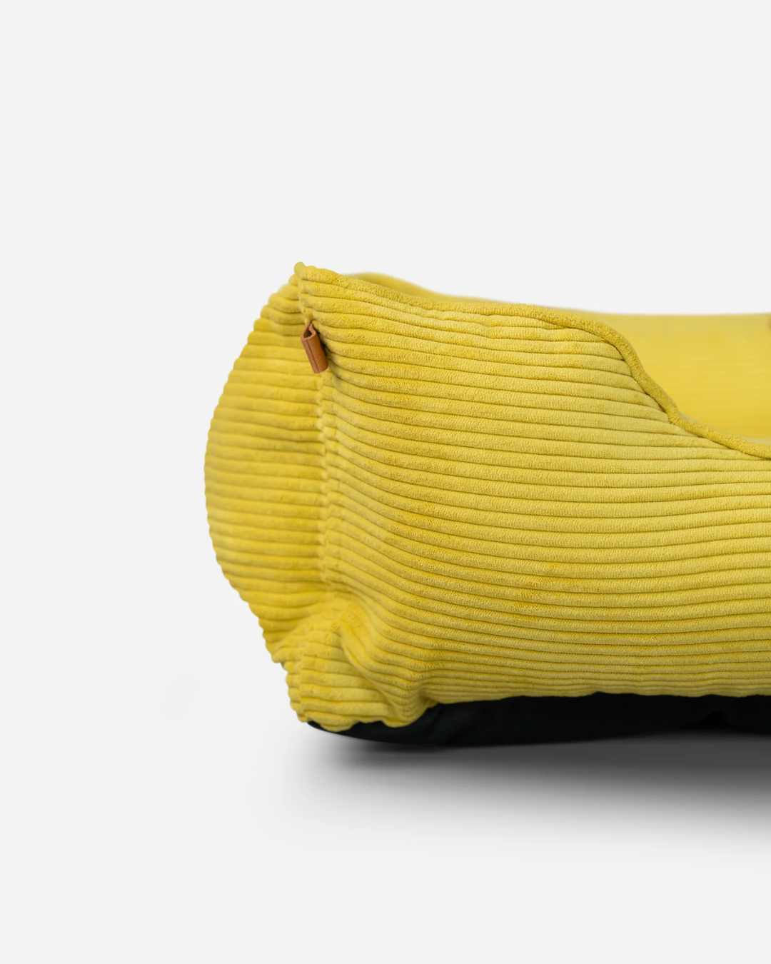 Fancy Corduroy Sleeper Dog Bed - Sunny Yellow Cushion - Majestic Pet Kingdom
