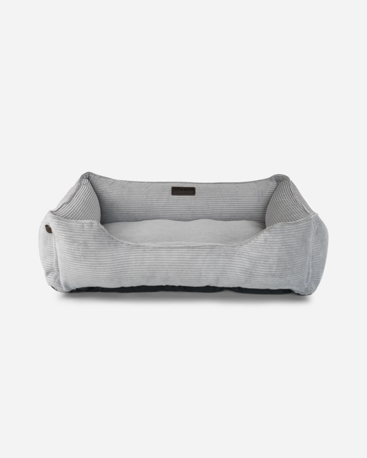 |-fancy-corduroy-sleeper-dog-bed-gray-luxury-view-1 | Majestic Pet Kingdom