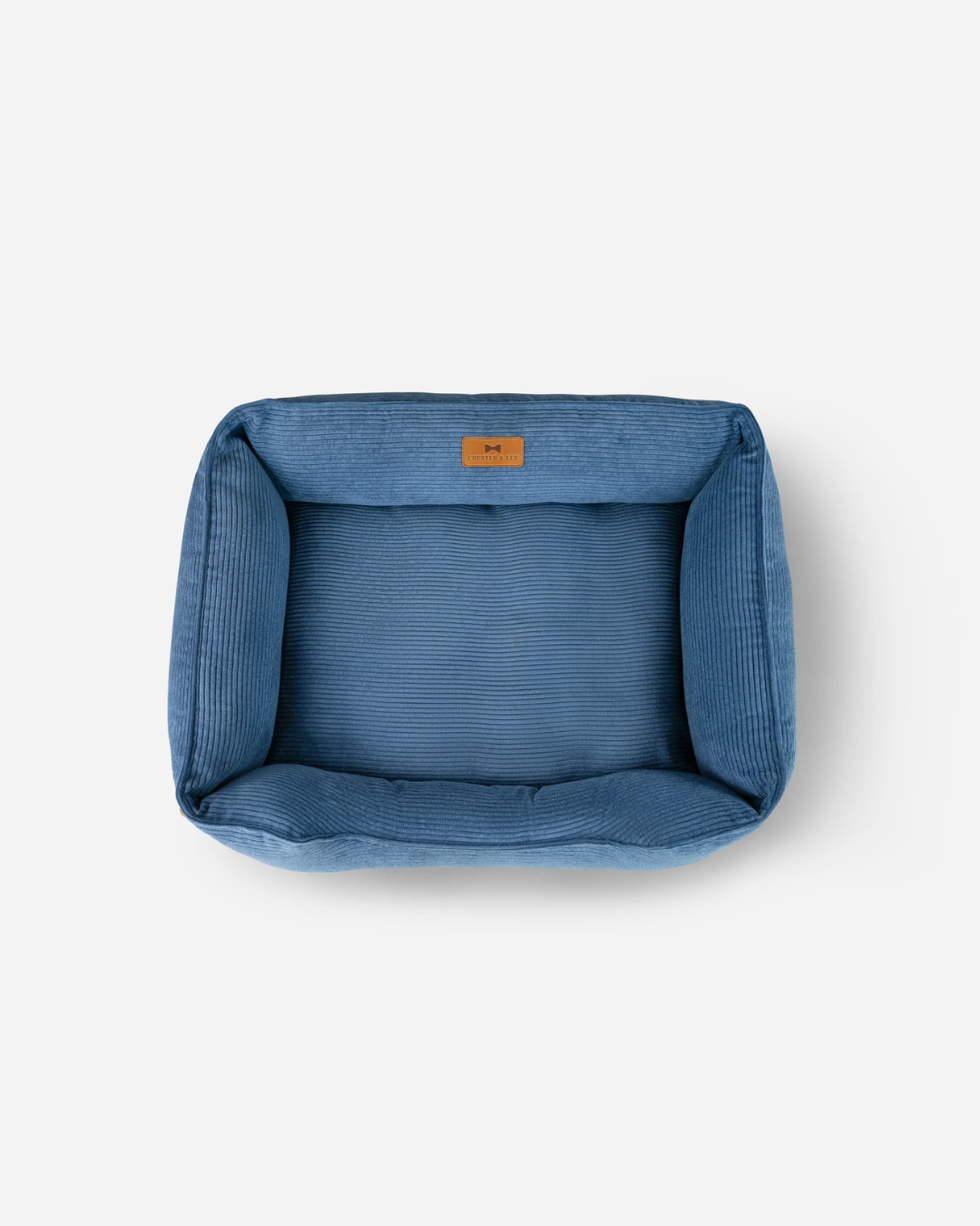Fancy Corduroy Sleeper Dog Bed - Ocean Blue Cushion Bed - Majestic Pet Kingdom