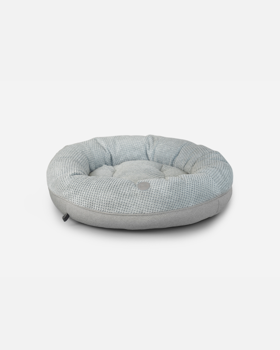 Faux Fur Donut Dog Bed – Bolster Rim, Washable, Gray