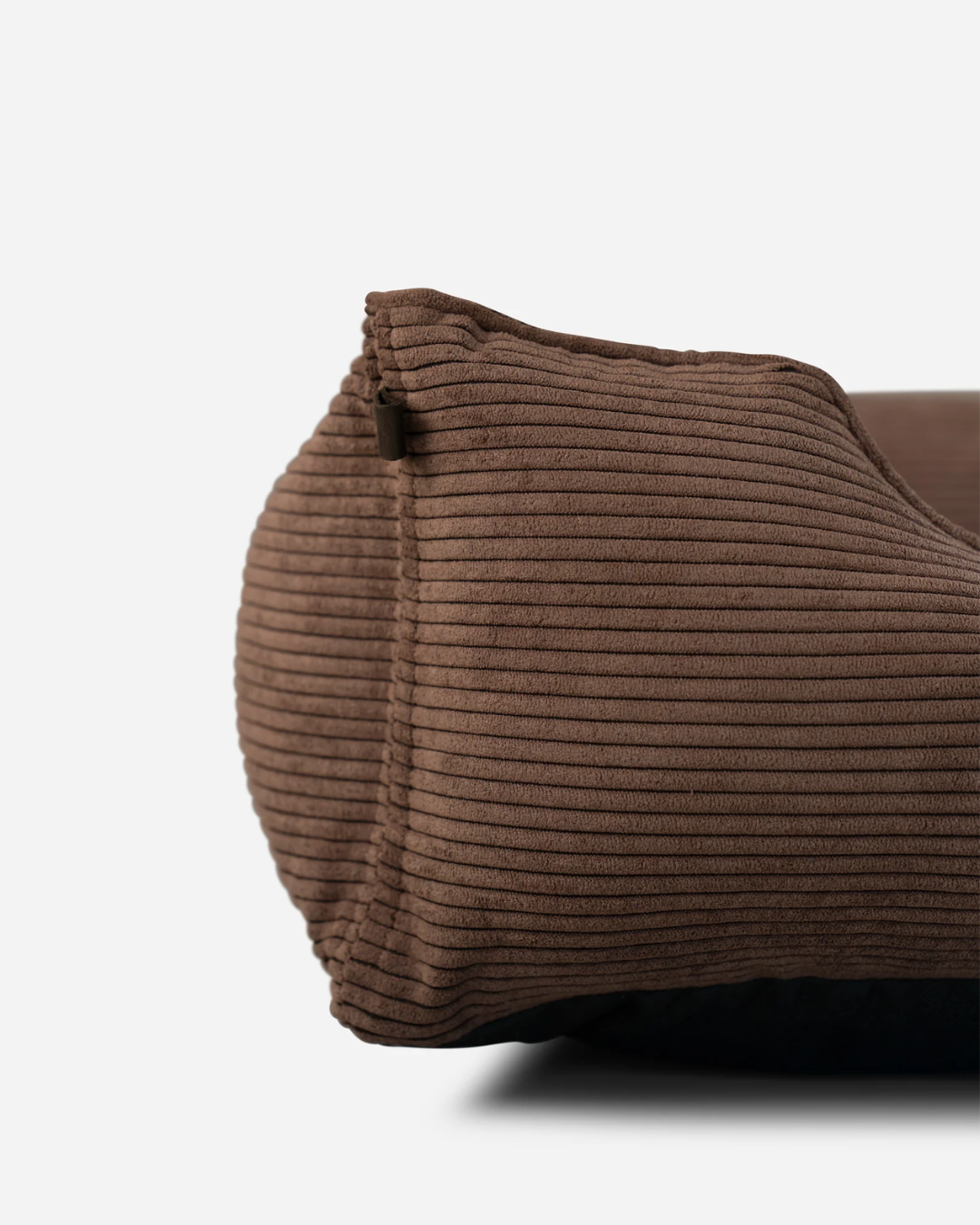 Fancy Corduroy Sleeper Dog Bed - Warm Brown Cushion Bed - Majestic Pet Kingdom
