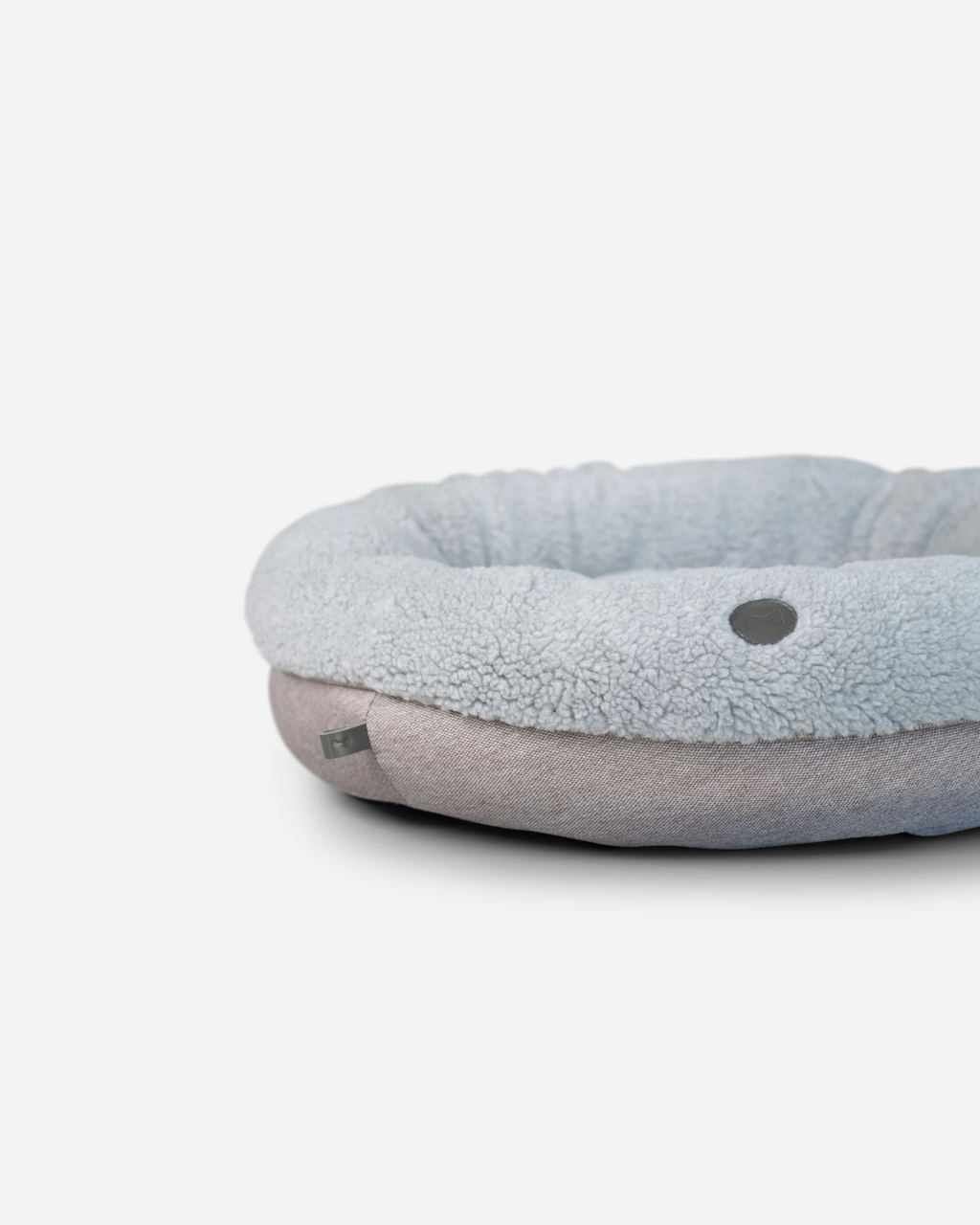 Faux Fur Donut Dog Bed – Washable, Bolster Rim, Gray