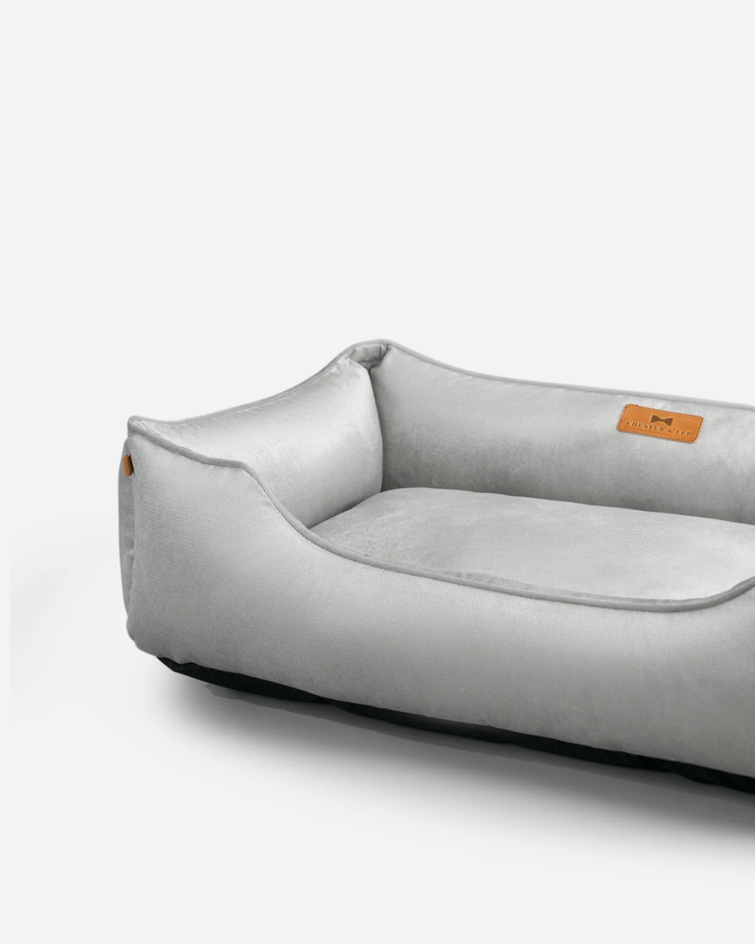 Velvet Sleeper Dog Bed – Orthopedic Support, Gray - Majestic Pet Kingdom