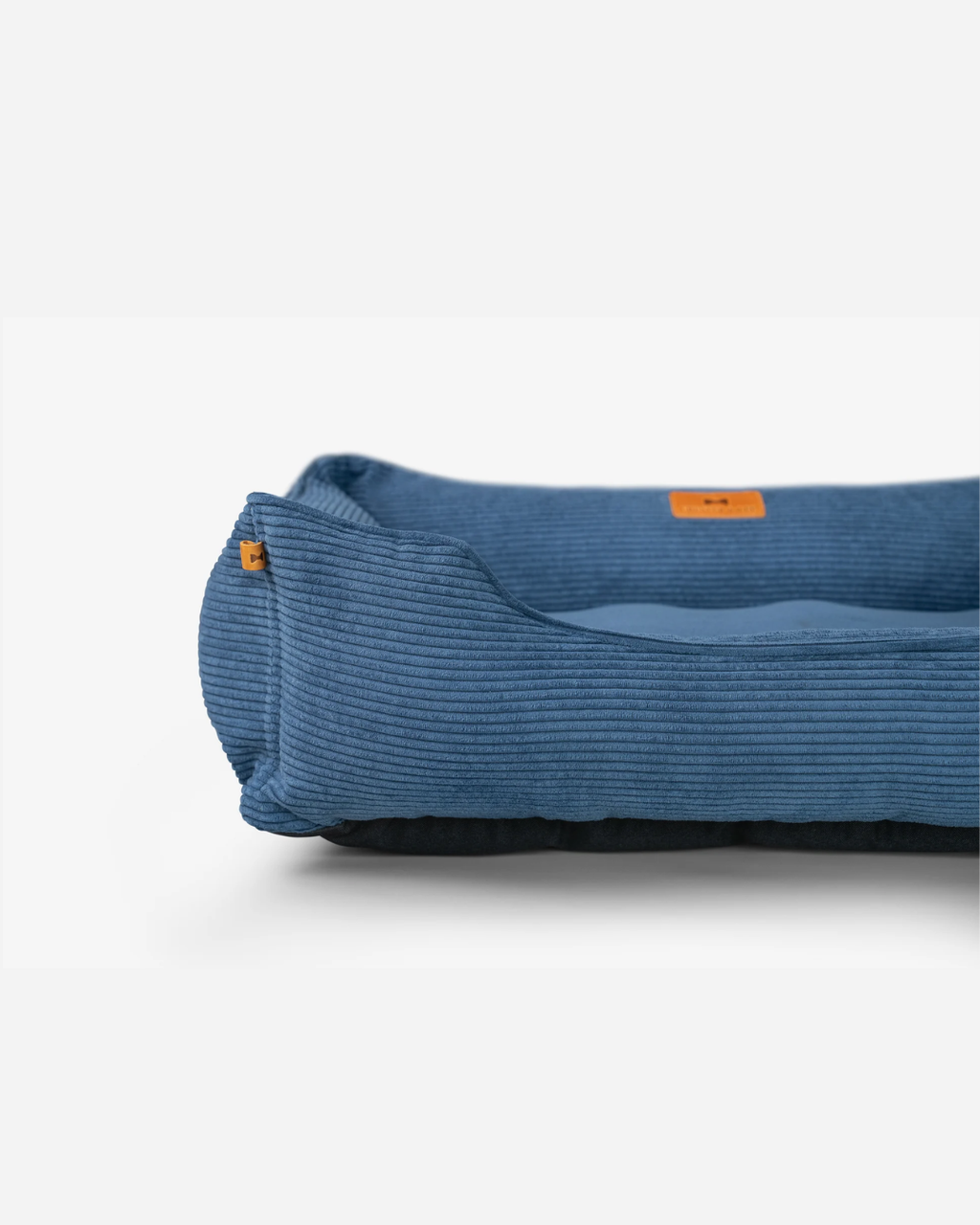 Fancy Corduroy Sleeper Dog Bed - Ocean Blue Cushion Bed - Majestic Pet Kingdom