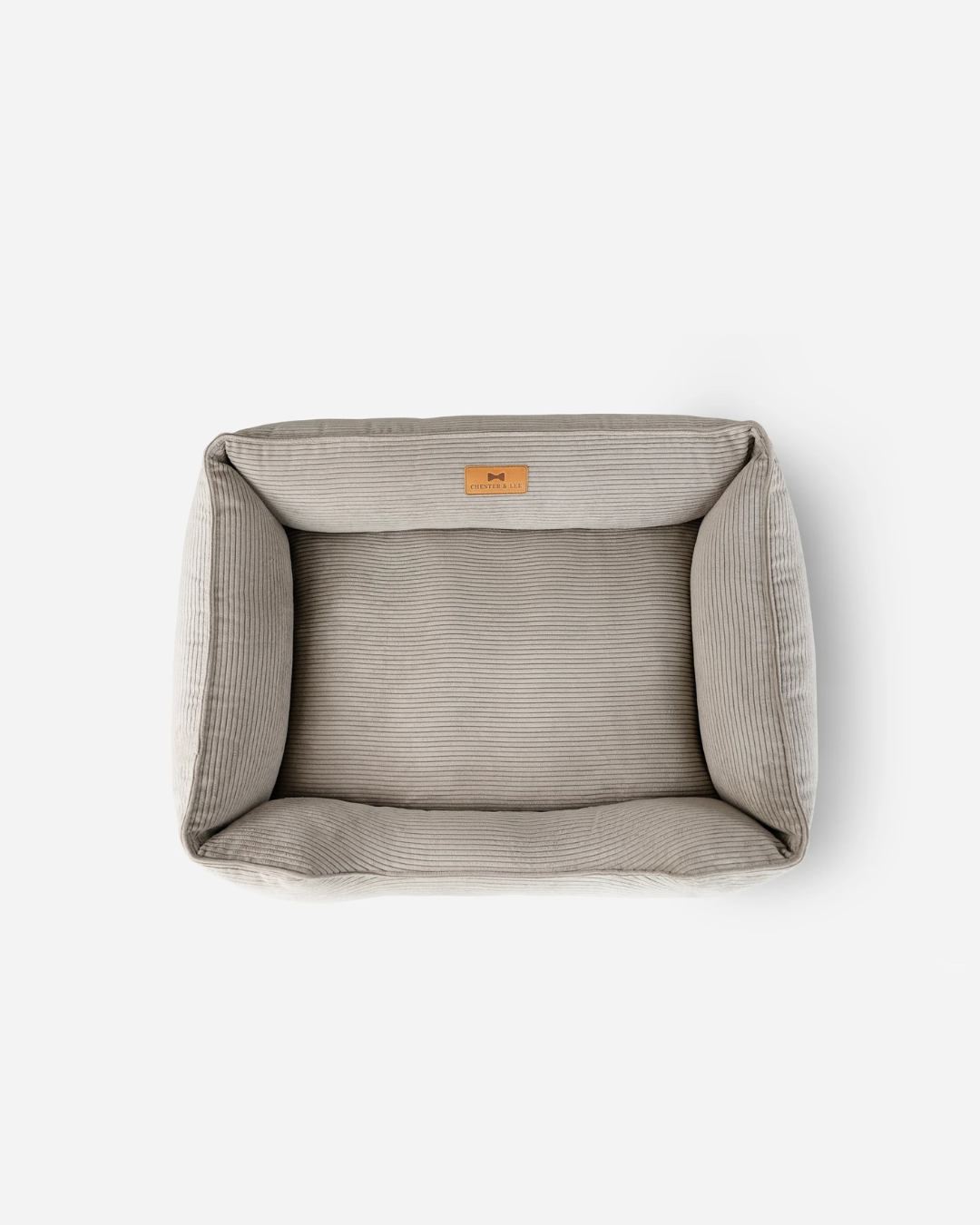 Fancy Corduroy Sleeper Dog Bed - Taupe Pet Cushion Bed - Majestic Pet Kingdom