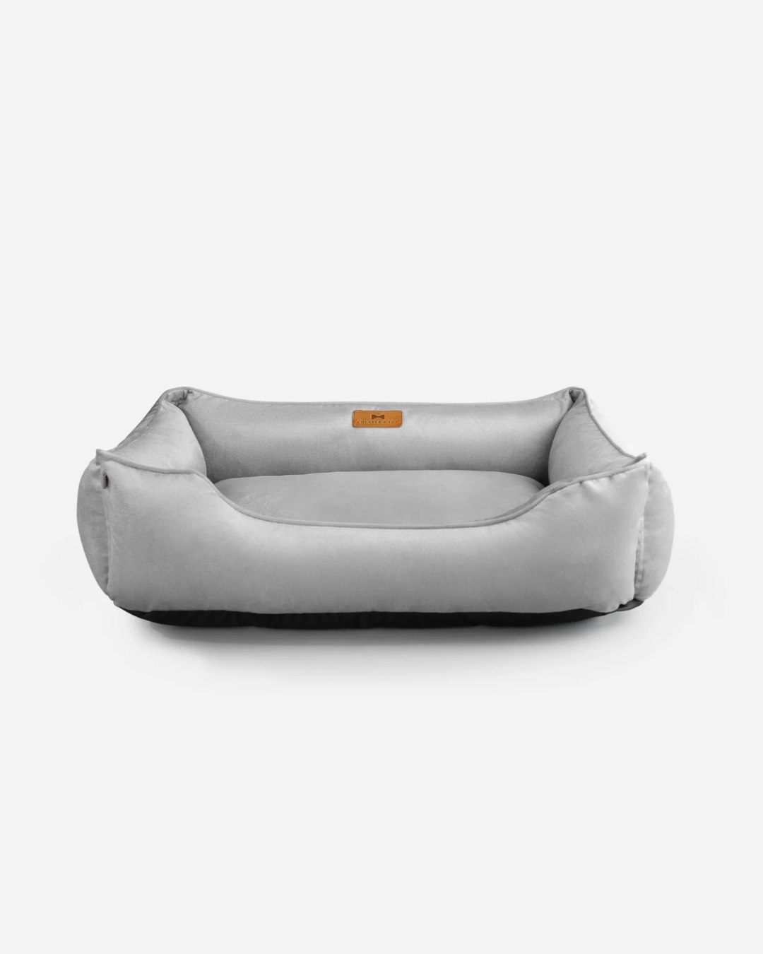 Velvet Sleeper Dog Bed – Orthopedic Support, Gray - Majestic Pet Kingdom