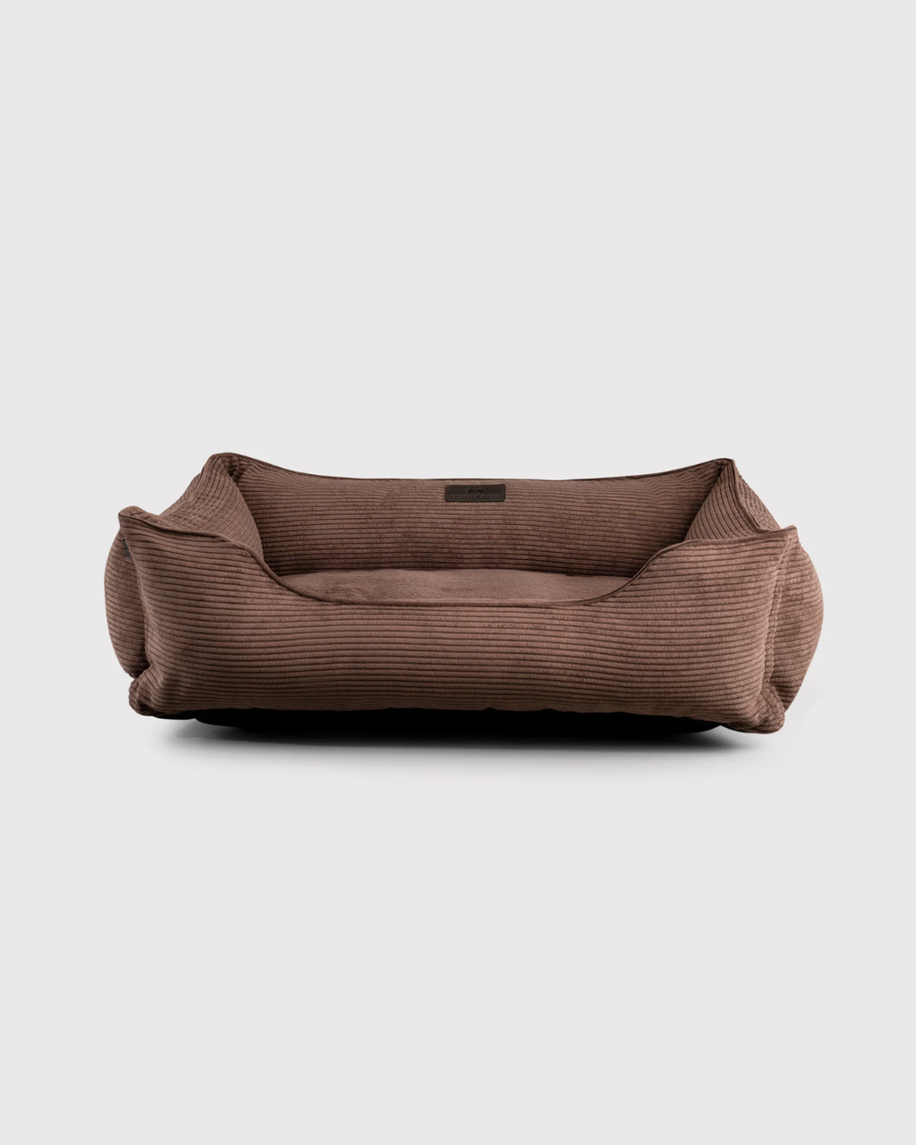 Fancy Corduroy Sleeper Dog Bed - Warm Brown Cushion Bed - Majestic Pet Kingdom