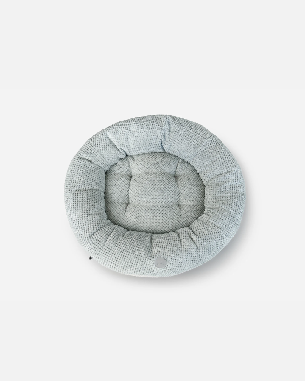 Faux Fur Donut Dog Bed – Bolster Rim, Washable, Gray