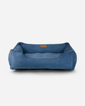Fancy Corduroy Sleeper Dog Bed - Ocean Blue Cushion Bed - Majestic Pet Kingdom