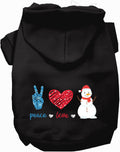 Peace Love and Snow Winter Holiday Pet Hoodie Sweater