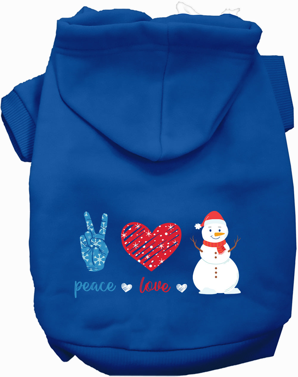 Dog Hoodie Peace Love and Snow Winter Holiday Warm