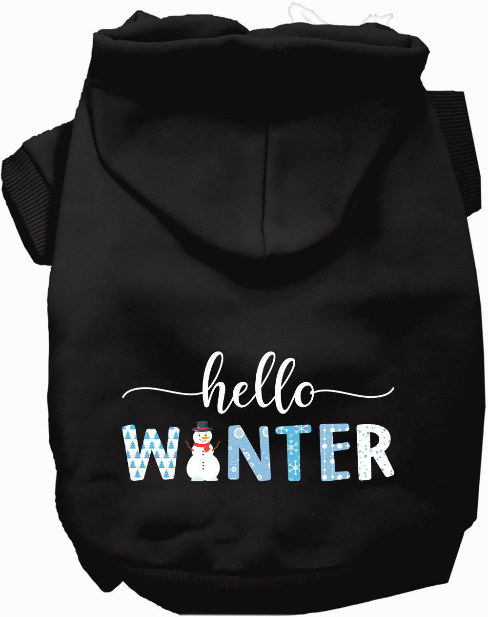 Hello Winter Warm Fleece Cold Weather Pet Hoodie