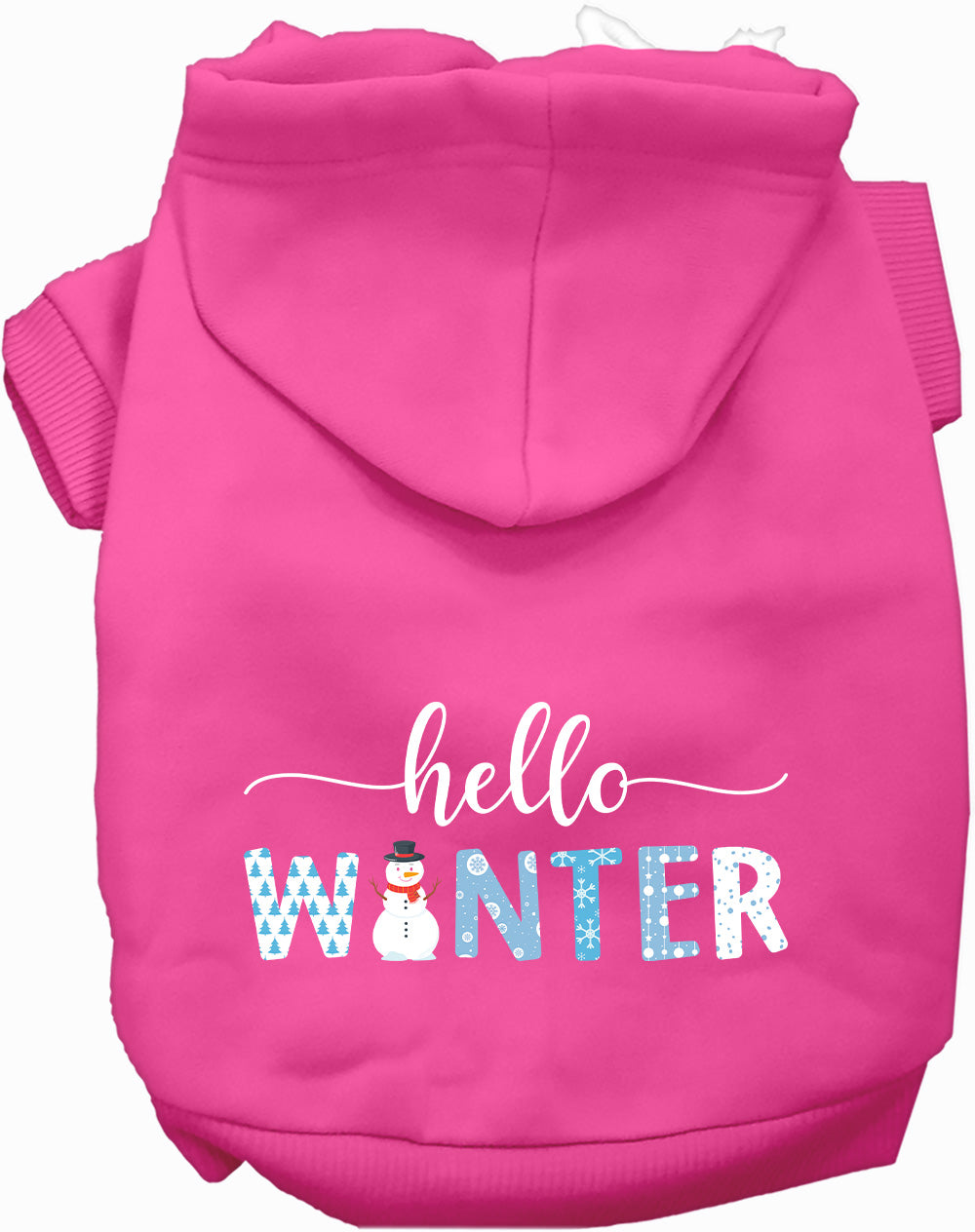 Dog Hoodie Hello Winter Warm Fleece Cold Weather Pet Sweater