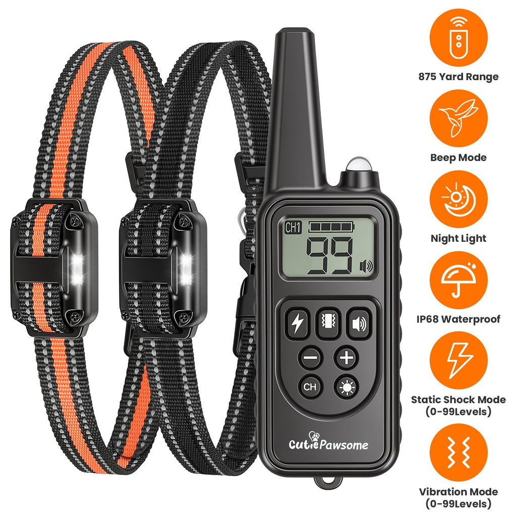 Rechargeable Dog Training Collar with Remote – 875 Yard Range - Majestic Pet Kingdom
