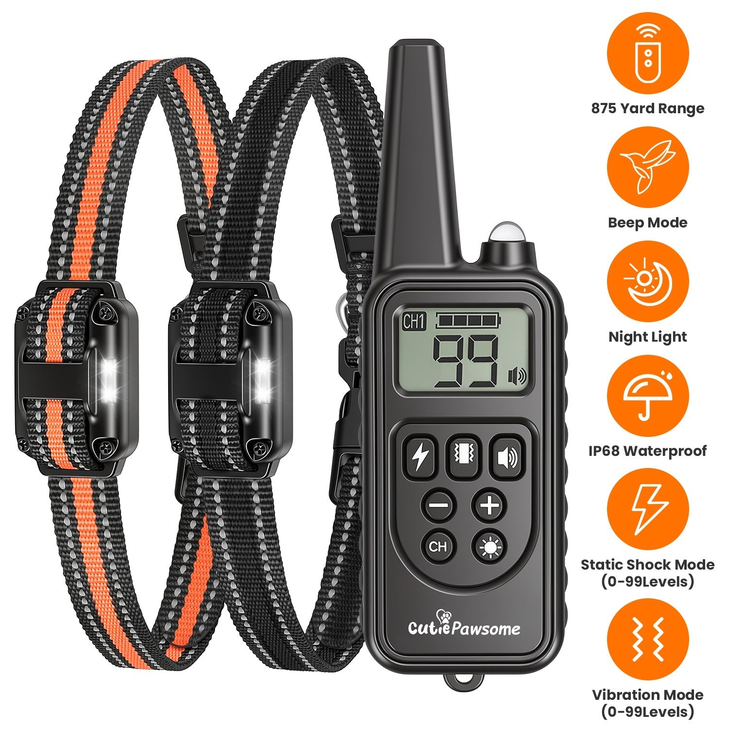Rechargeable Dog Training Collar with Remote – 875 Yard Range - Majestic Pet Kingdom