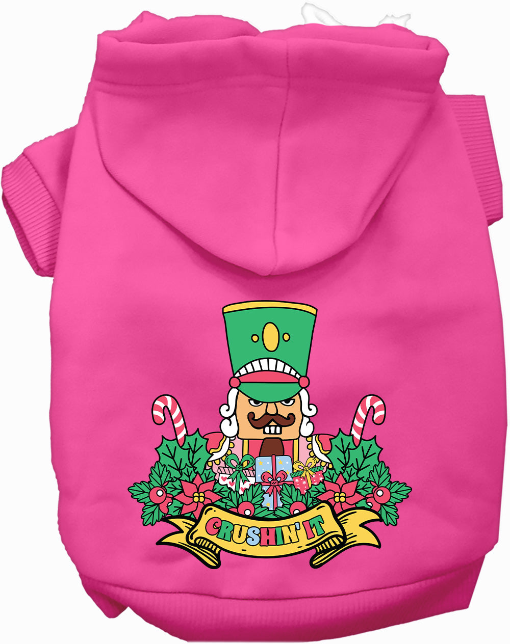Dog Hoodie Crushin It Nutcracker Festive Christmas Warm Coat - Detail Angle 5 | Majestic Pet Kingdom