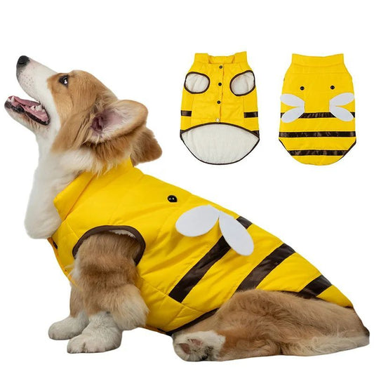 Warmly Dog Coat Cute Bees Pets Costume Outfit Winter Dogs Clothes For Cold Weather Small Medium Large Dogs Jacket - Purrfect Pet Kingdom™