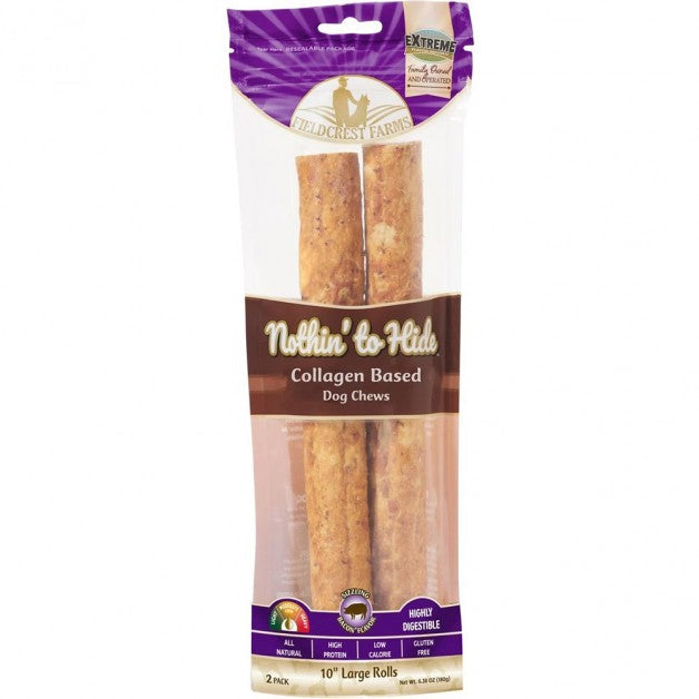 Dog Chews Nothin To Hide Bacon Large Rolls Chews 10-Inch 2pk