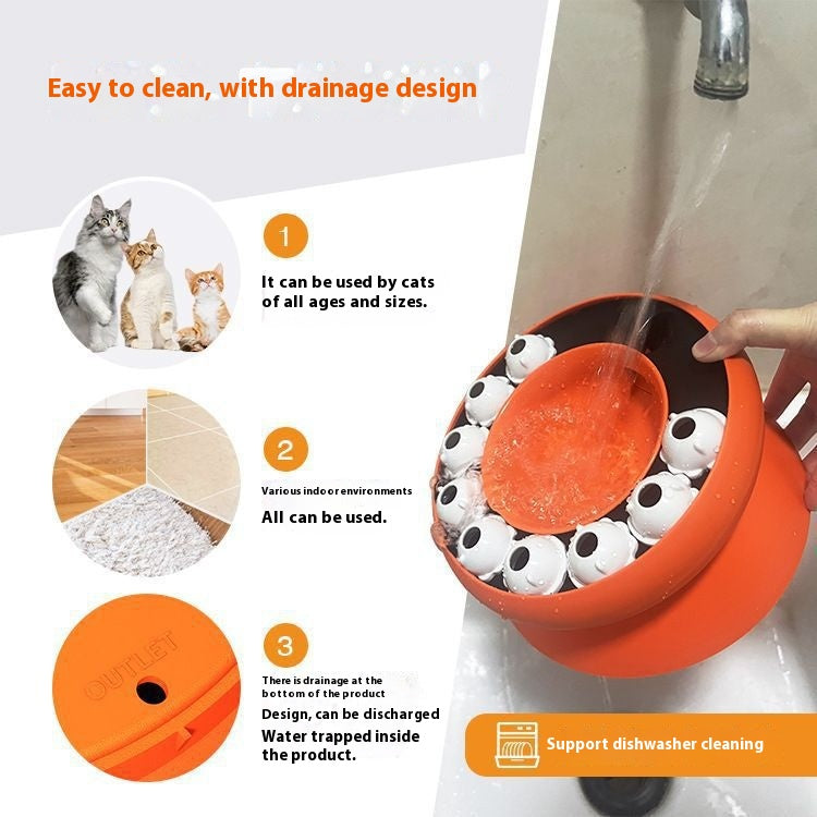 Rotating Food Leakage Feeding Cat Bowl Puzzle Cat Toy - Majestic Pet Kingdom