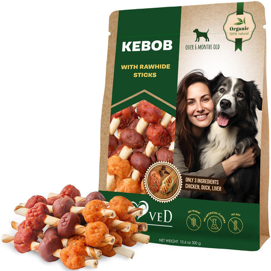 Dog Chews Duck & Chicken Wrapped Rawhide Chewing Treats 10.6oz