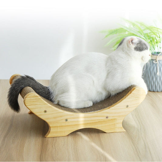 Cat Scratcher U-Shaped Corrugated Cardboard Lounge Bed Toy - Majestic Pet Kingdom