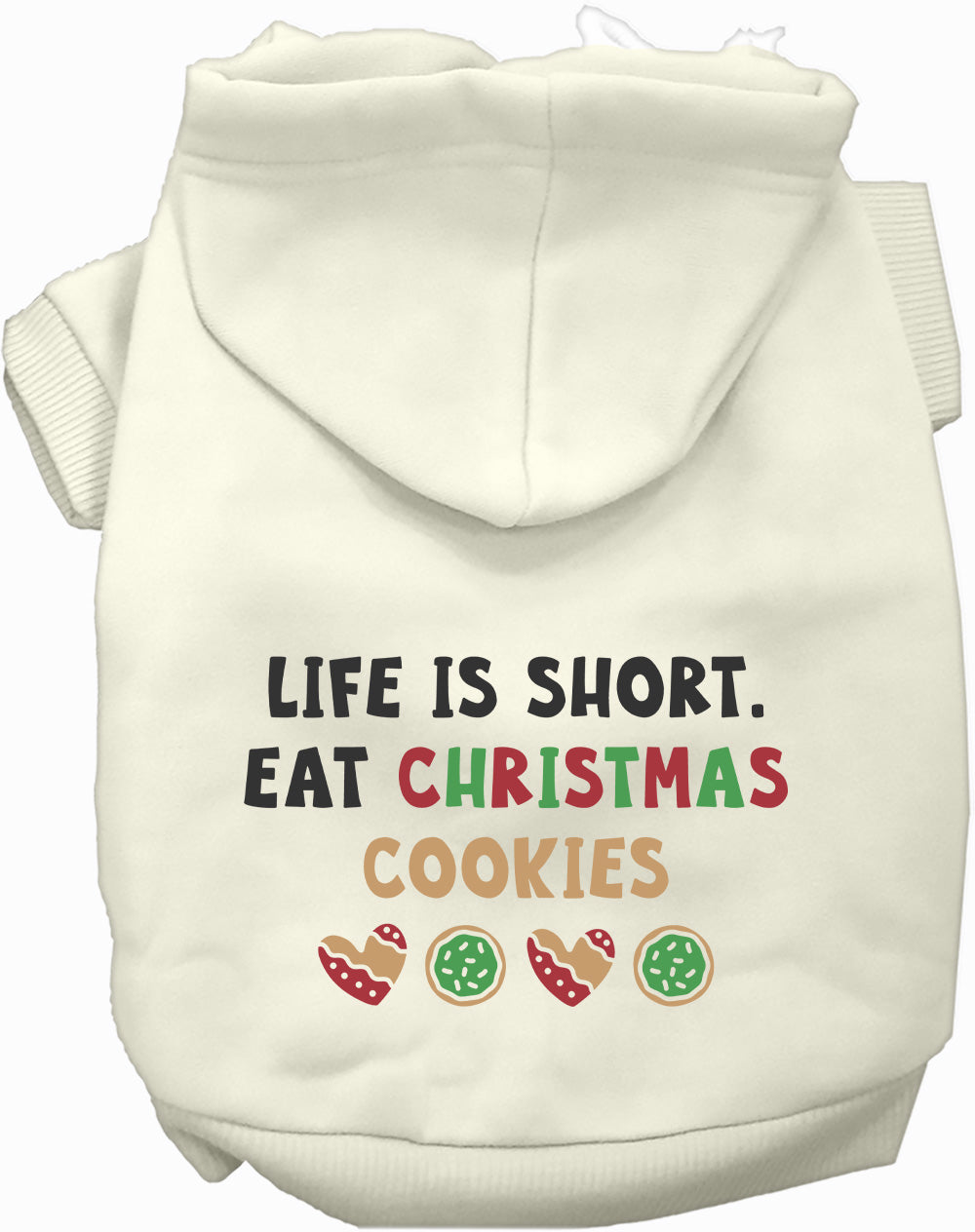 Dog Hoodie Eat Christmas Cookies Festive Holiday Warm Sweate