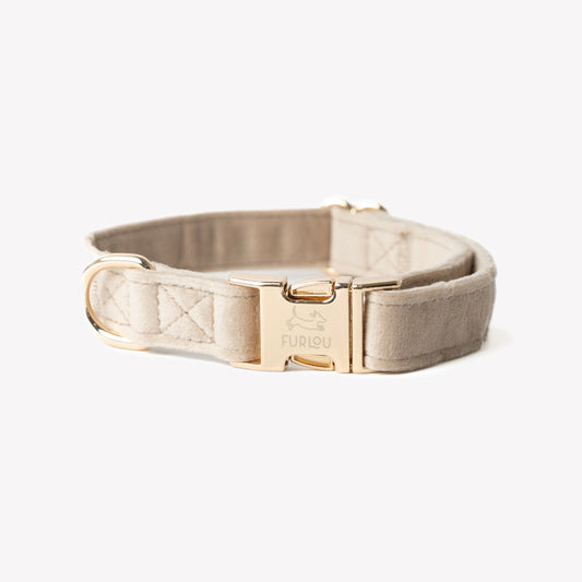 'Sand' - Velvet Dog Collar | Purrfect Pet Kingdom