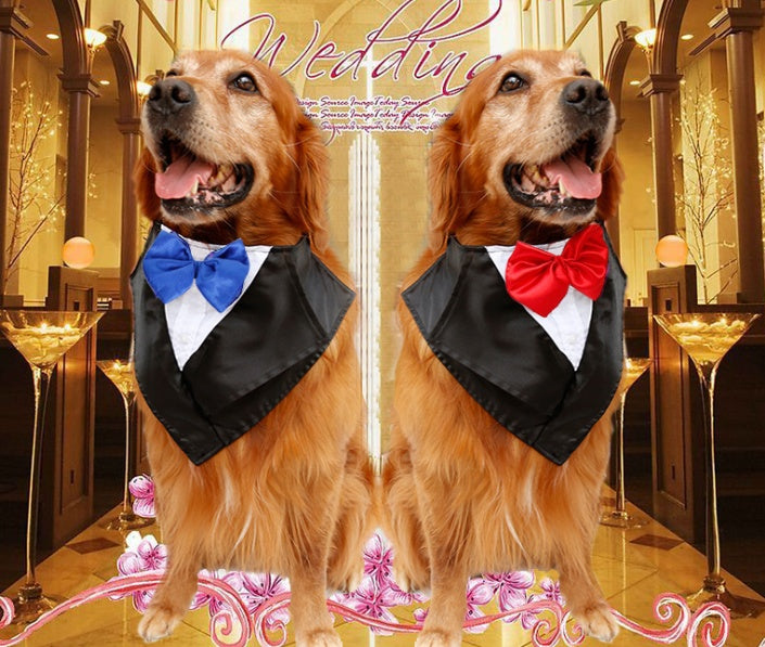 Formal Wedding Tuxedo Bandana Scarf for Dogs