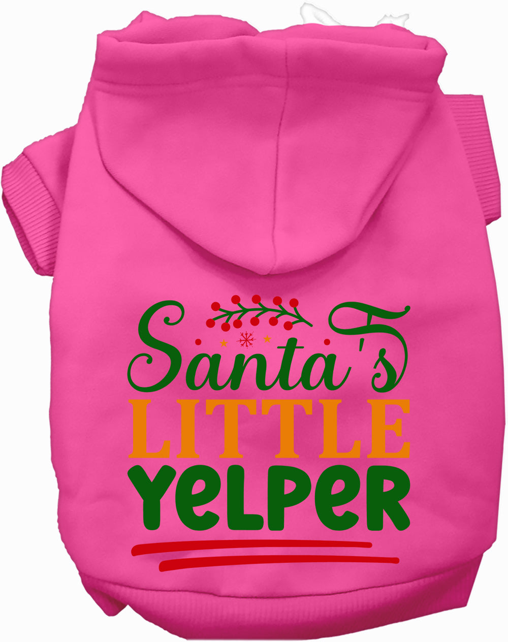 Dog Hoodie Santas Little Yelper Funny Holiday Warm Sweater