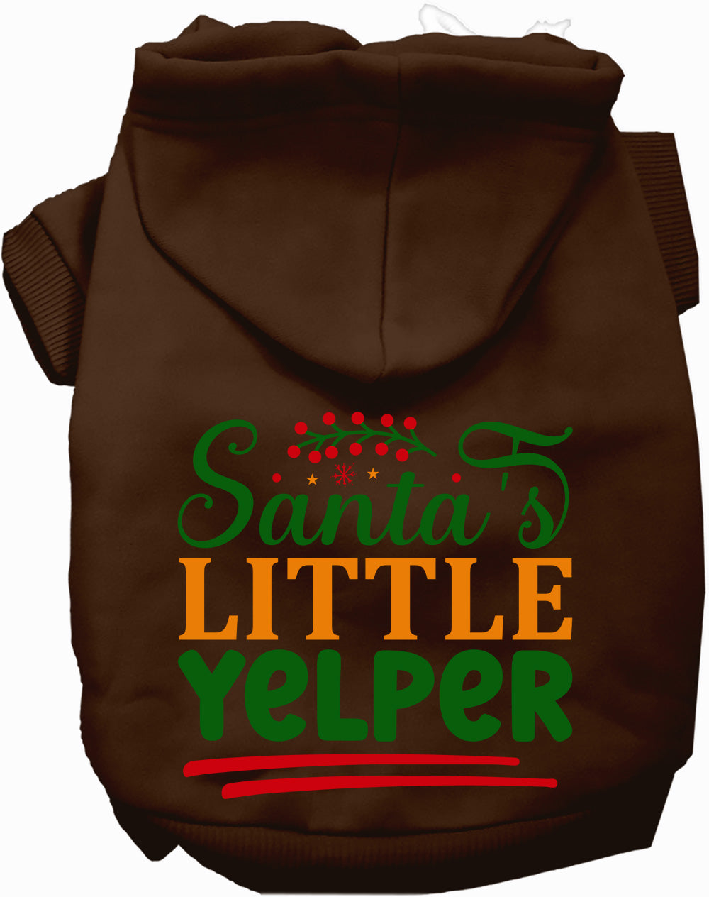 Dog Hoodie Santas Little Yelper Funny Holiday Warm Sweater