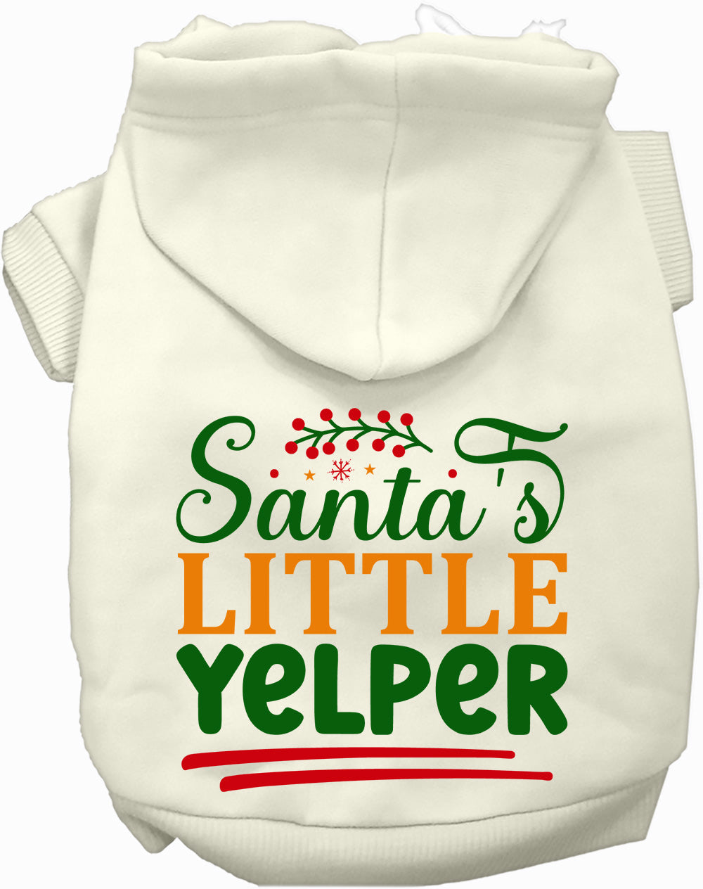 Dog Hoodie Santas Little Yelper Funny Holiday Warm Sweater
