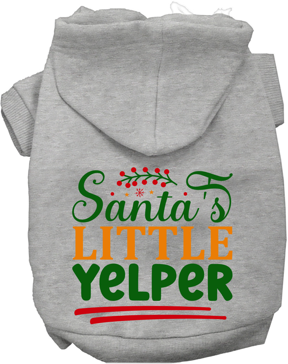Dog Hoodie Santas Little Yelper Funny Holiday Warm Sweater