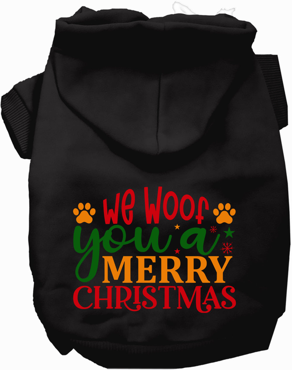 Dog Hoodie We Woof You a Merry Christmas Holiday Sweatshirt
