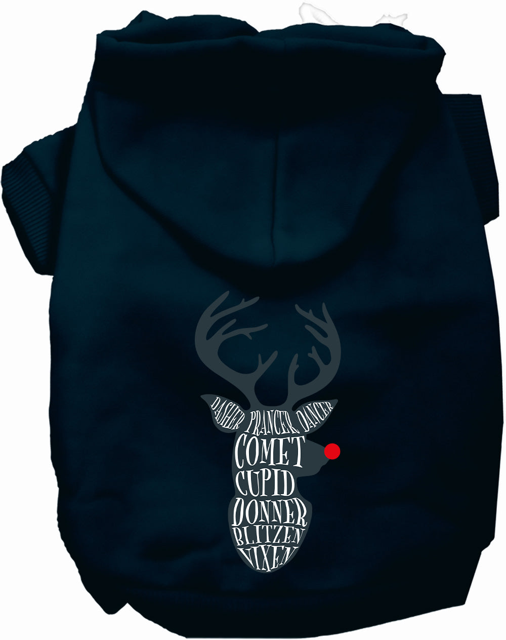 Dog Hoodie All Santas Deer Festive Christmas Graphic Sweater - Main Feature View | Majestic Pet Kingdom