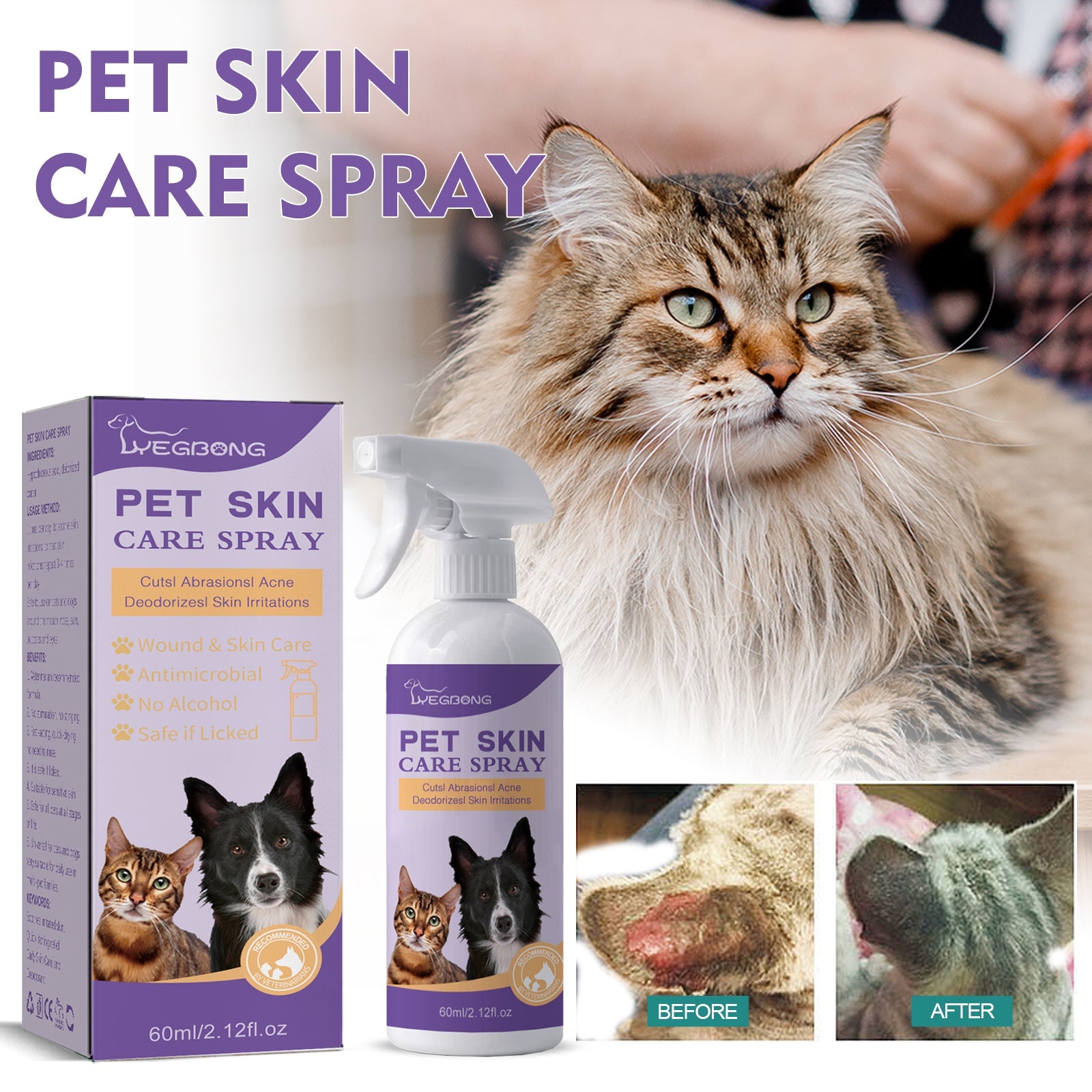 Pet Skin Relief Spray: Anti-Itch & Mite Cleaning Care - Majestic Pet Kingdom