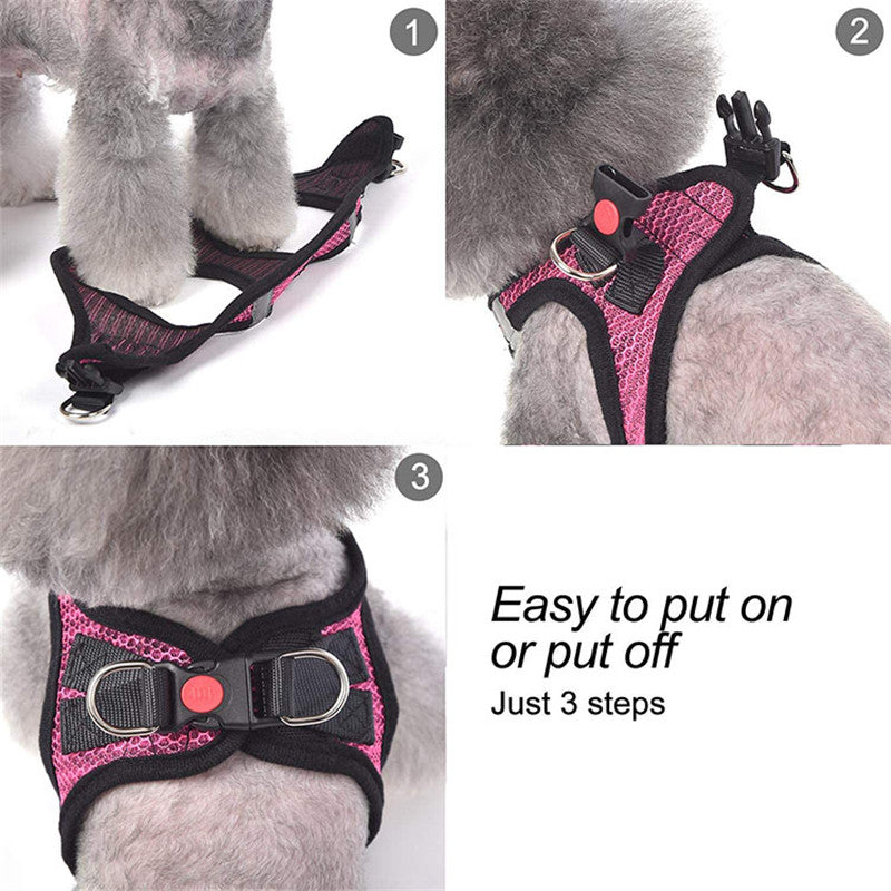 Dog Harness and Leash Set Reflective Step-In Walking Vest - Detail Angle 5 | Majestic Pet Kingdom