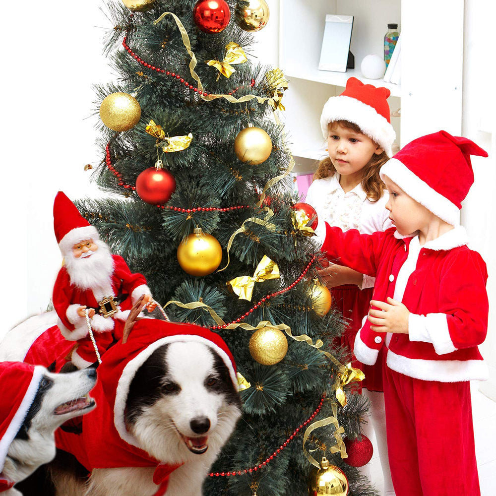 Dog Christmas Clothes Santa Claus Riding Deer - Majestic Pet Kingdom