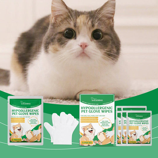 Pet Disposable Cleaning Gloves Dog Cat Hair And Skin Gentle Cleaning Care Gloves | Purrfect Pet Kingdom