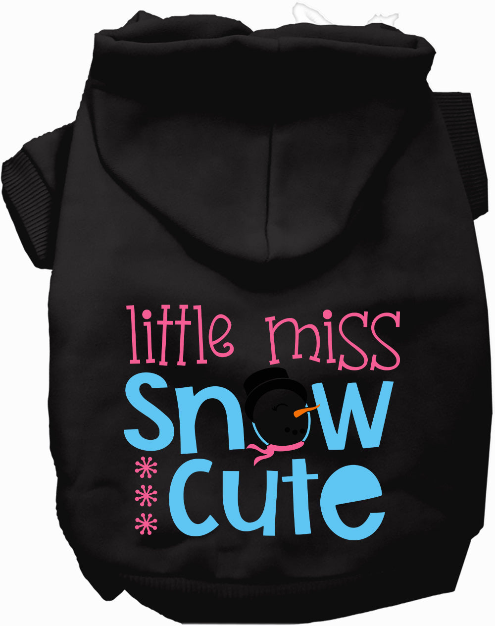 Dog Hoodie Little Miss Snow Cute Winter Graphic Fleece Coat - Detail Angle 2 | Majestic Pet Kingdom