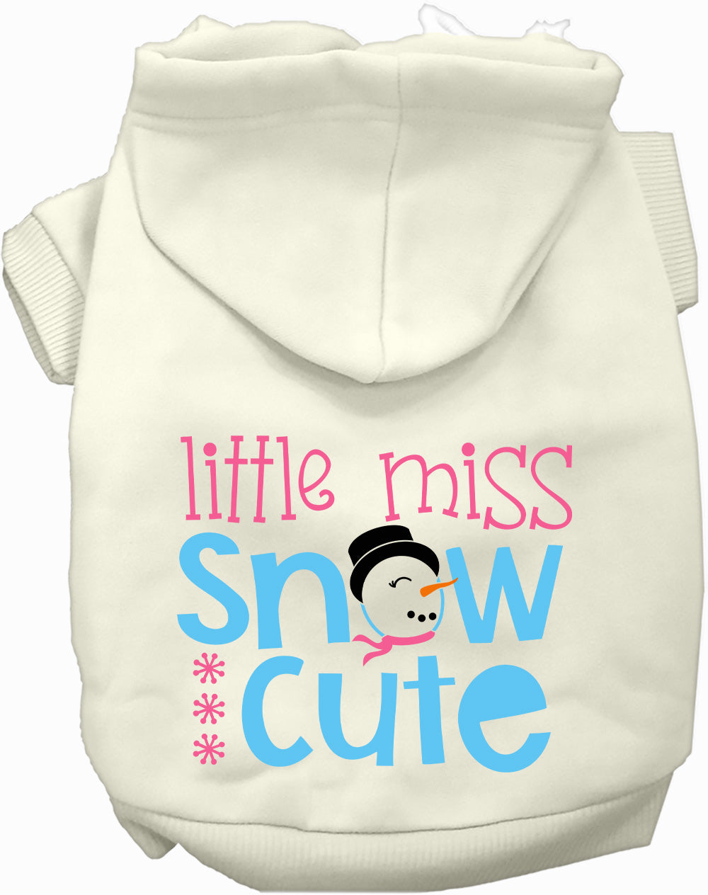 Dog Hoodie Little Miss Snow Cute Winter Graphic Fleece Coat - Main Feature View | Majestic Pet Kingdom