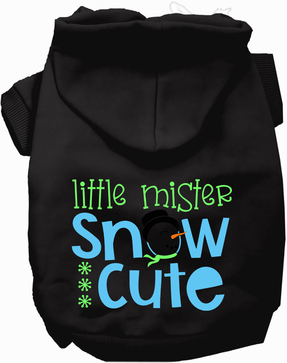 Dog Hoodie Little Mister Snow Cute Winter Warm Pet Sweatshirt - Detail Angle 2 | Majestic Pet Kingdom