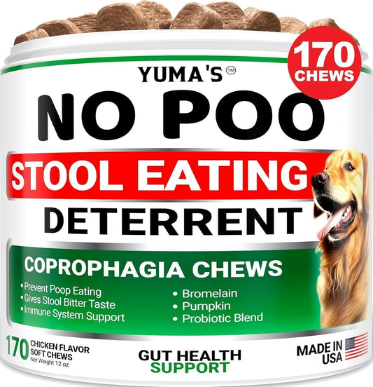 Dog Stool Eating Deterrent No Poo Probiotics Chews 170 Count