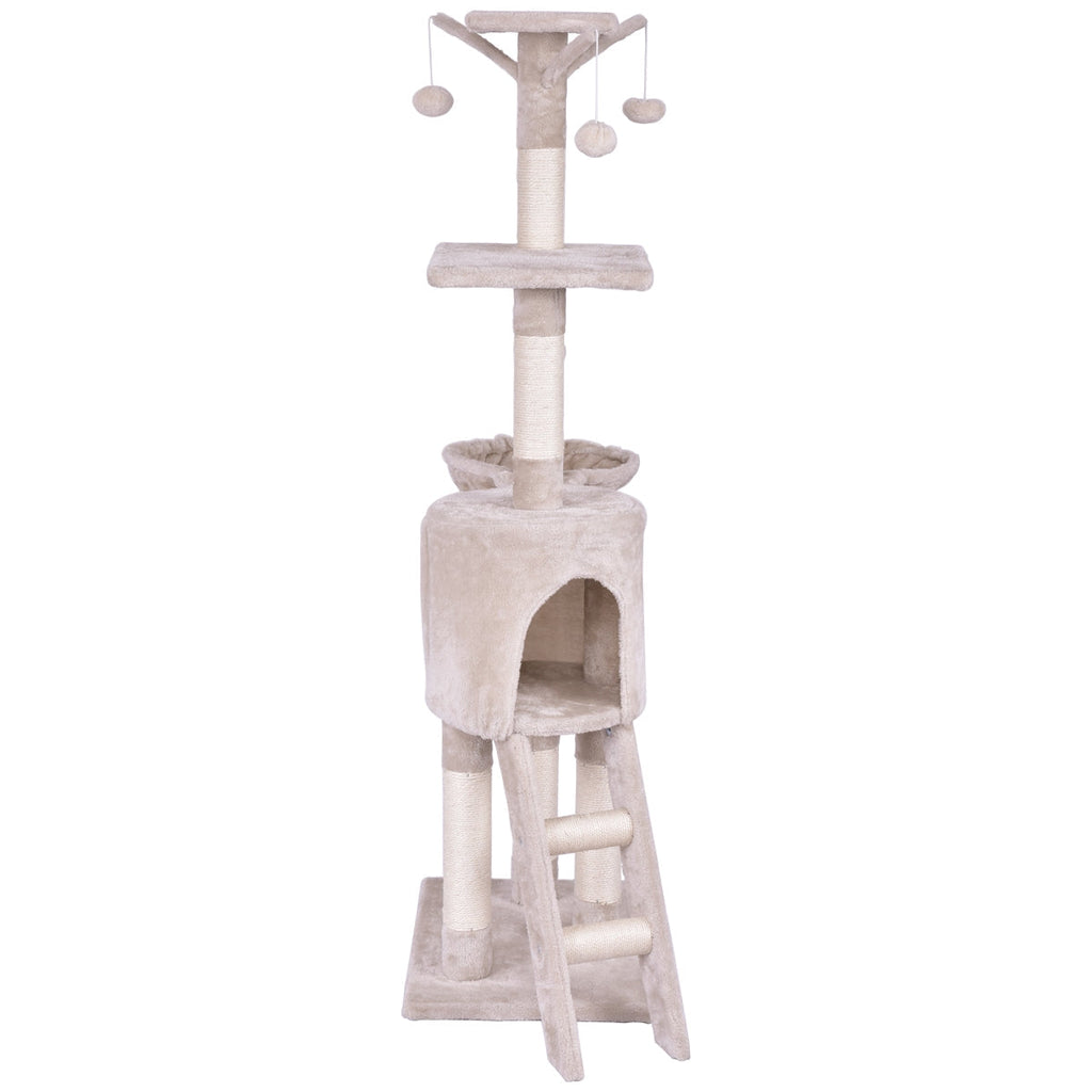 56 Inch Condo Scratching Posts Ladder Cat Play Tree - Majestic Pet Kingdom